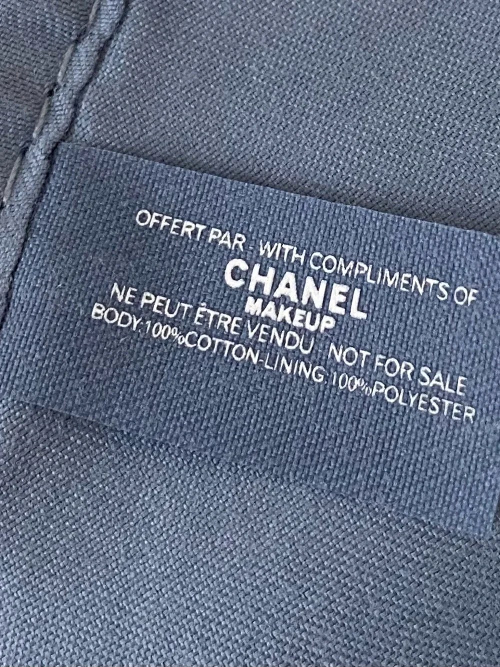 New Chanel Beauty GWP Light Blue Denim Drawstring Pouch Makeup Cosmetic Bag